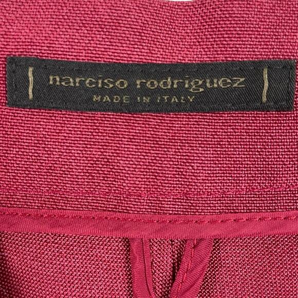 Narciso Rodriguez Sz 8 Silk Skirt A-Line Designer Old Money Quiet Luxury Red - Picture 4 of 12